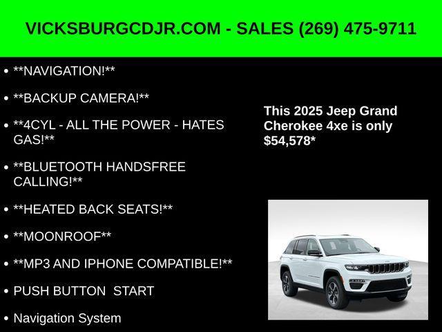 new 2025 Jeep Grand Cherokee 4xe car, priced at $54,578