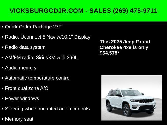 new 2025 Jeep Grand Cherokee 4xe car, priced at $54,578