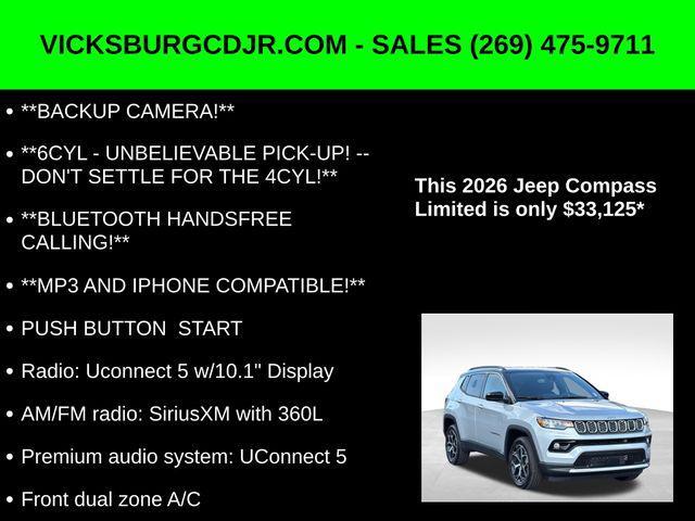new 2026 Jeep Compass car, priced at $33,125