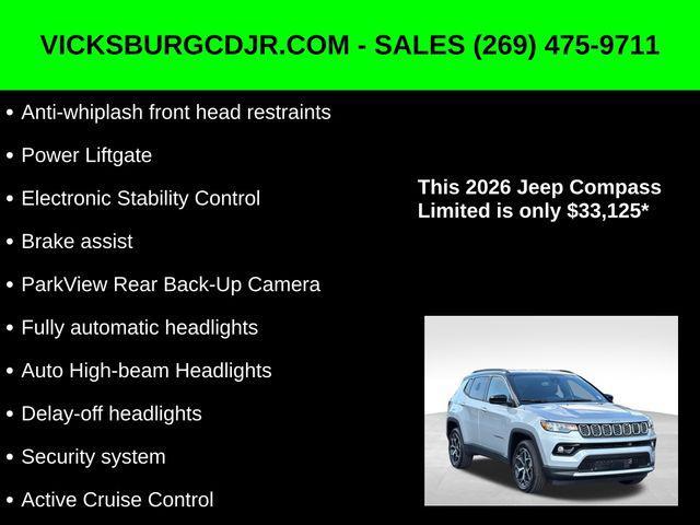new 2026 Jeep Compass car, priced at $33,125