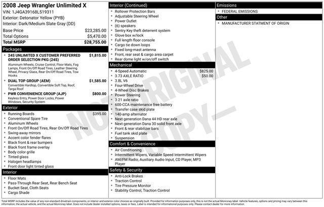 used 2008 Jeep Wrangler car, priced at $12,895