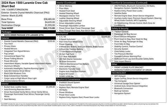 used 2024 Ram 1500 car, priced at $39,806