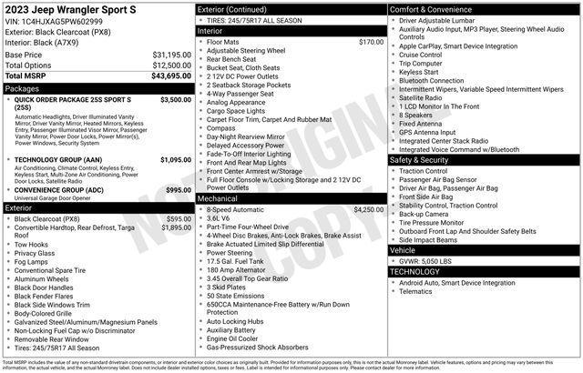 used 2023 Jeep Wrangler car, priced at $33,701