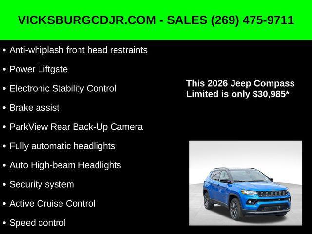 new 2026 Jeep Compass car, priced at $30,985