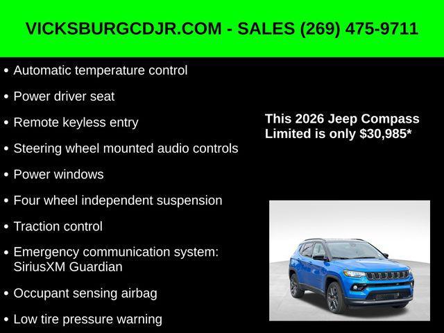 new 2026 Jeep Compass car, priced at $30,985