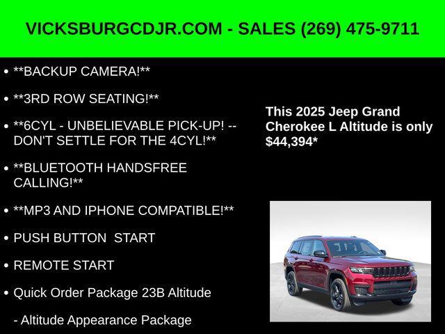 new 2025 Jeep Grand Cherokee L car, priced at $44,394