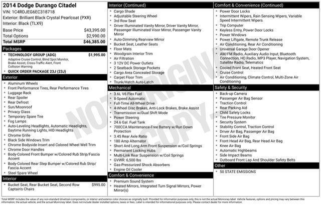 used 2014 Dodge Durango car, priced at $13,994