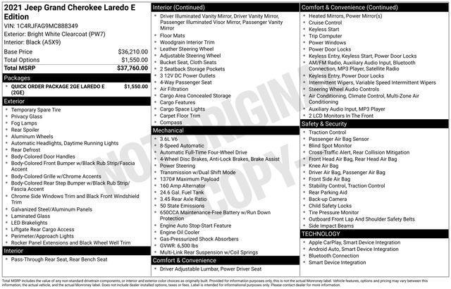 used 2021 Jeep Grand Cherokee car, priced at $26,873