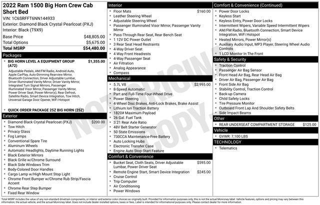used 2022 Ram 1500 car, priced at $37,966