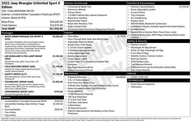 used 2022 Jeep Wrangler Unlimited car, priced at $35,595