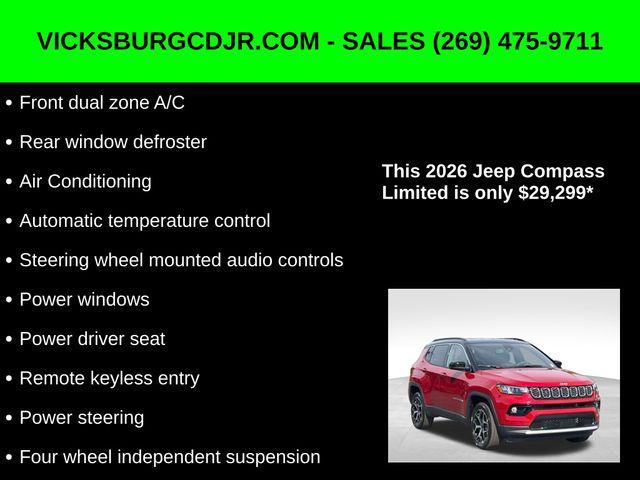 new 2026 Jeep Compass car, priced at $29,299