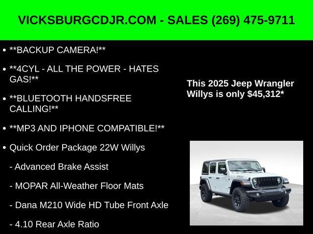 new 2025 Jeep Wrangler car, priced at $45,312