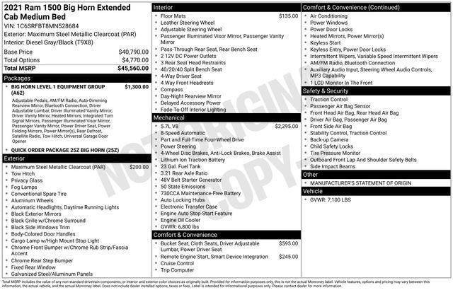 used 2021 Ram 1500 car, priced at $26,875