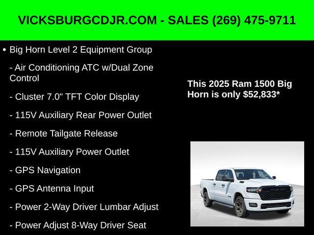 new 2025 Ram 1500 car, priced at $52,833