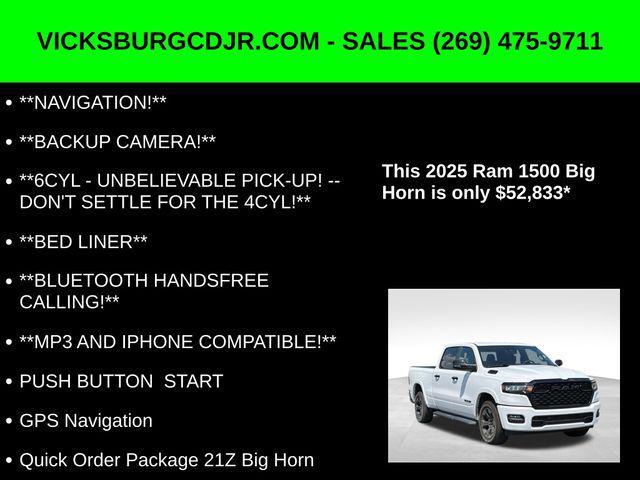 new 2025 Ram 1500 car, priced at $52,833