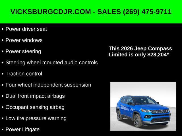 new 2026 Jeep Compass car, priced at $28,204