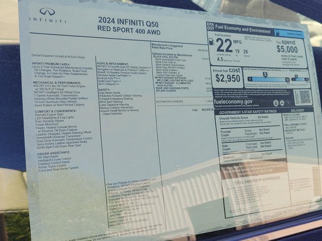 new 2024 INFINITI Q50 car, priced at $63,830