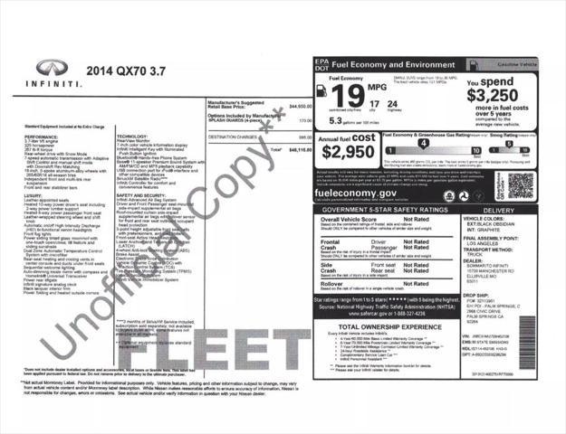 used 2014 INFINITI QX70 car, priced at $13,995