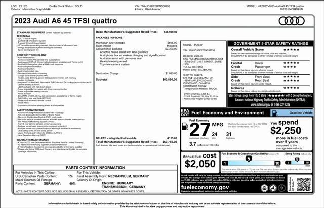 used 2023 Audi A6 car, priced at $33,300