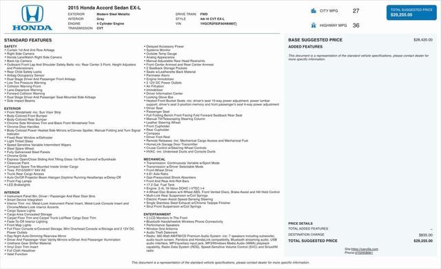 used 2015 Honda Accord car, priced at $11,685