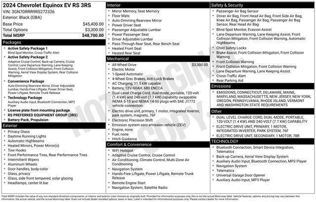 used 2024 Chevrolet Equinox EV car, priced at $27,497