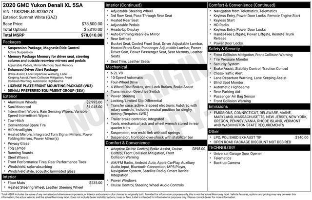 used 2020 GMC Yukon XL car, priced at $32,995