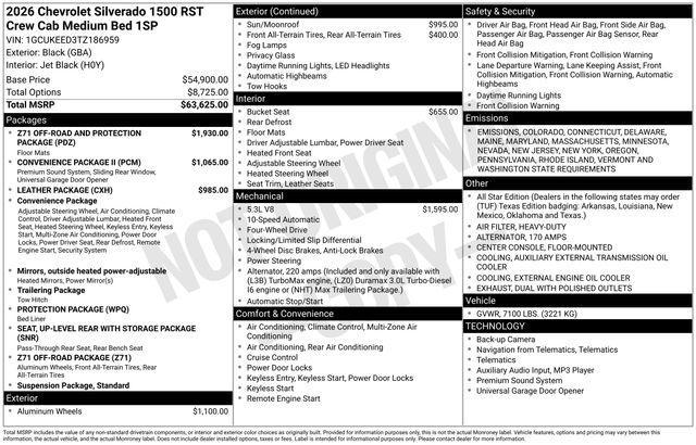 new 2026 Chevrolet Silverado 1500 car, priced at $58,925