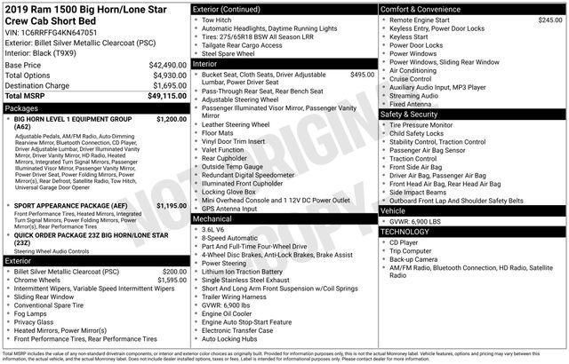 used 2019 Ram 1500 car, priced at $22,997