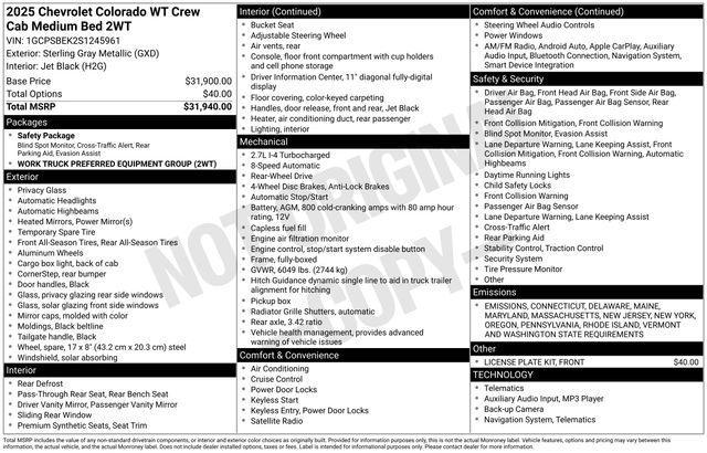 new 2025 Chevrolet Colorado car, priced at $31,600