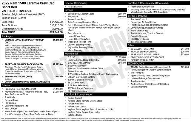 used 2022 Ram 1500 car, priced at $39,997