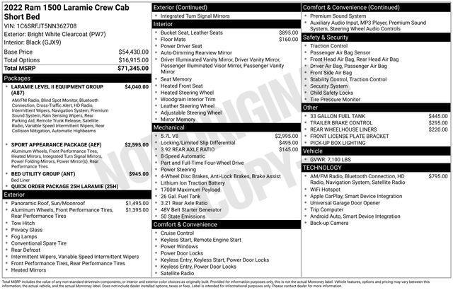 used 2022 Ram 1500 car, priced at $40,497