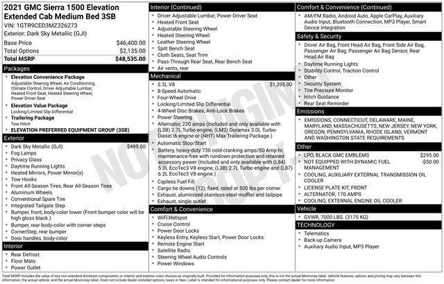 used 2021 GMC Sierra 1500 car, priced at $33,997