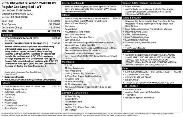 new 2025 Chevrolet Silverado 2500 car, priced at $46,541