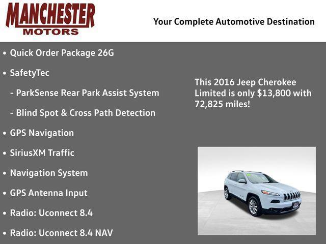 used 2016 Jeep Cherokee car, priced at $13,800