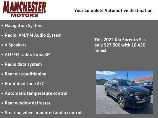 used 2022 Kia Sorento car, priced at $27,500
