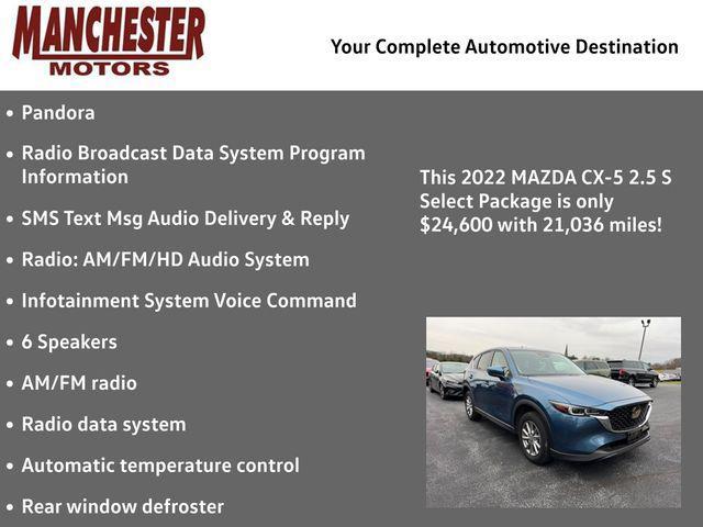 used 2022 Mazda CX-5 car, priced at $24,600