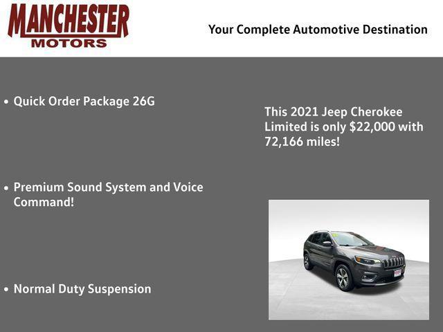 used 2021 Jeep Cherokee car, priced at $21,750