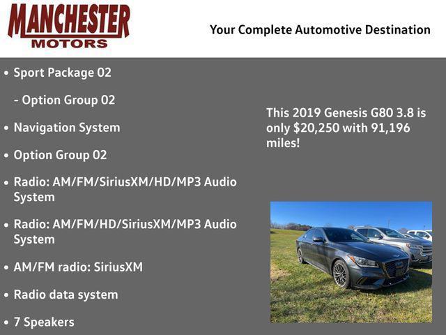 used 2019 Genesis G80 car, priced at $20,250