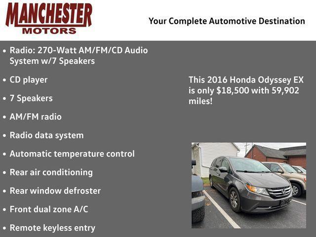 used 2016 Honda Odyssey car, priced at $18,500