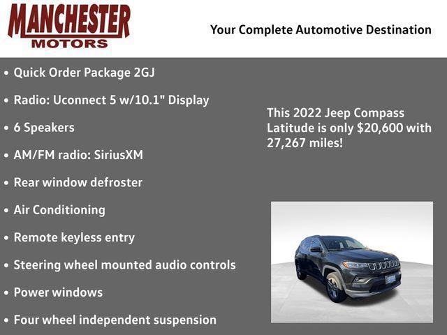 used 2022 Jeep Compass car, priced at $20,400