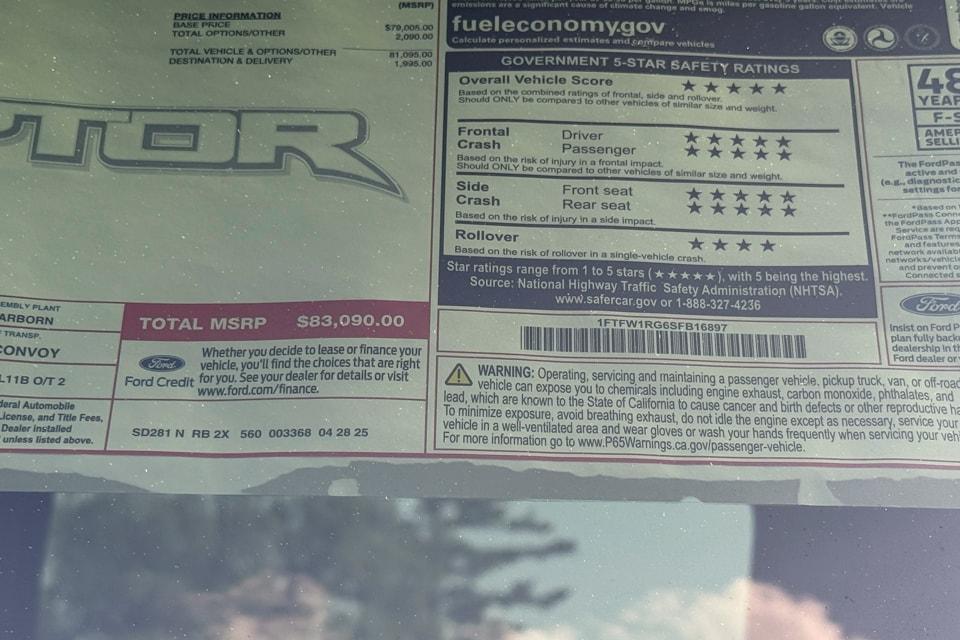 new 2025 Ford F-150 car, priced at $83,090