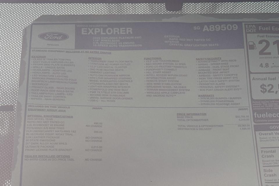 new 2025 Ford Explorer car, priced at $60,660