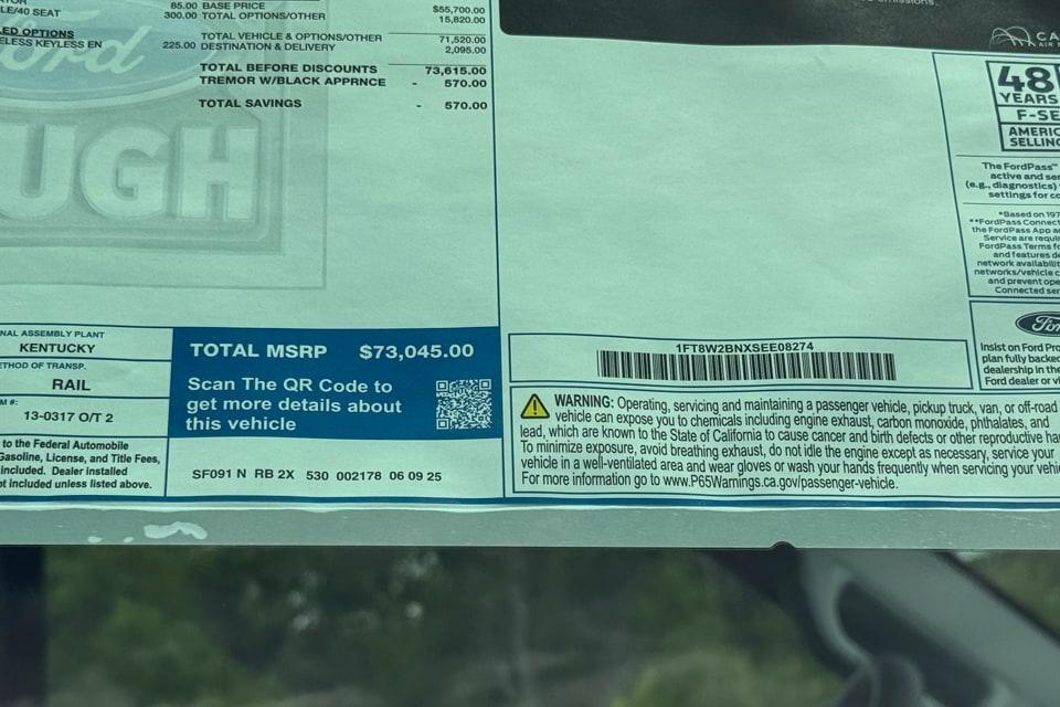 new 2025 Ford F-250 car, priced at $73,045
