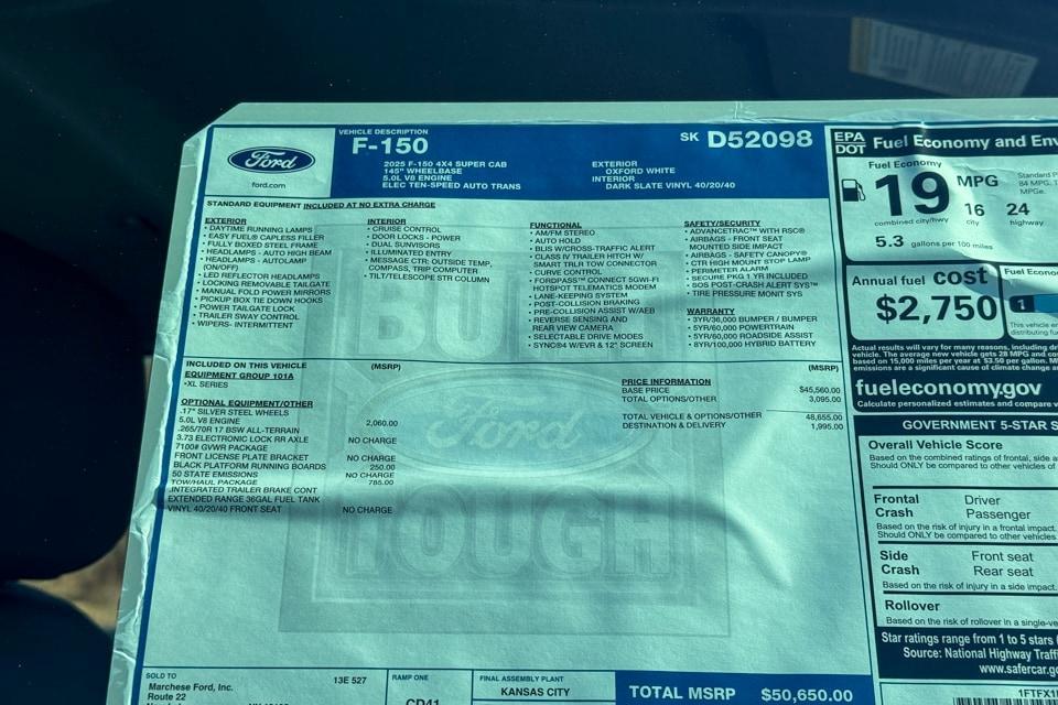 new 2025 Ford F-150 car, priced at $46,742