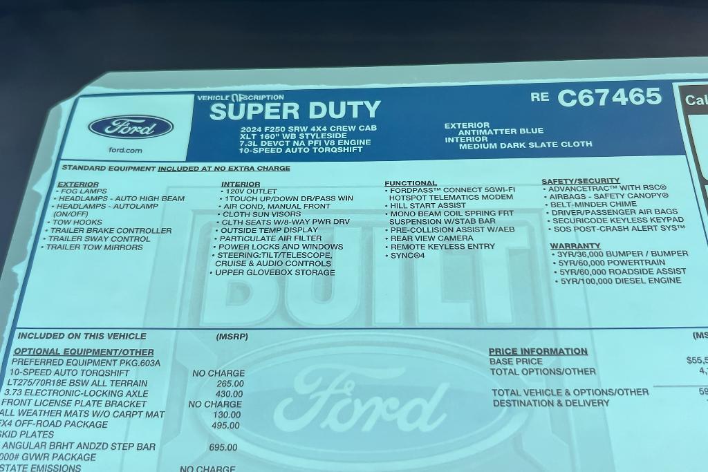 new 2024 Ford F-250 car, priced at $61,650