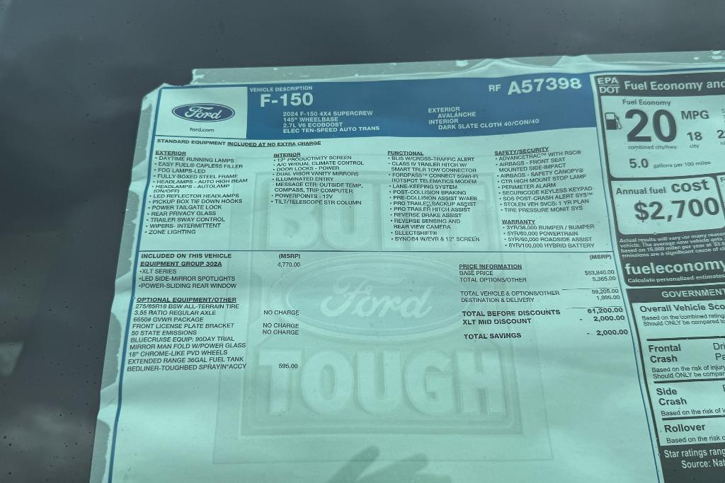 new 2024 Ford F-150 car, priced at $57,200