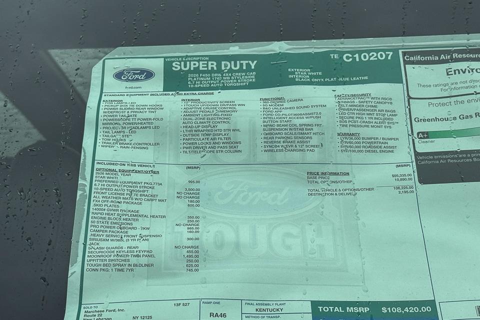 new 2026 Ford F-450 car, priced at $108,420