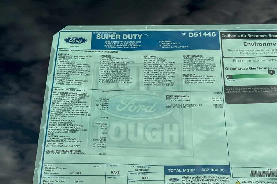 new 2025 Ford F-350 car, priced at $82,980