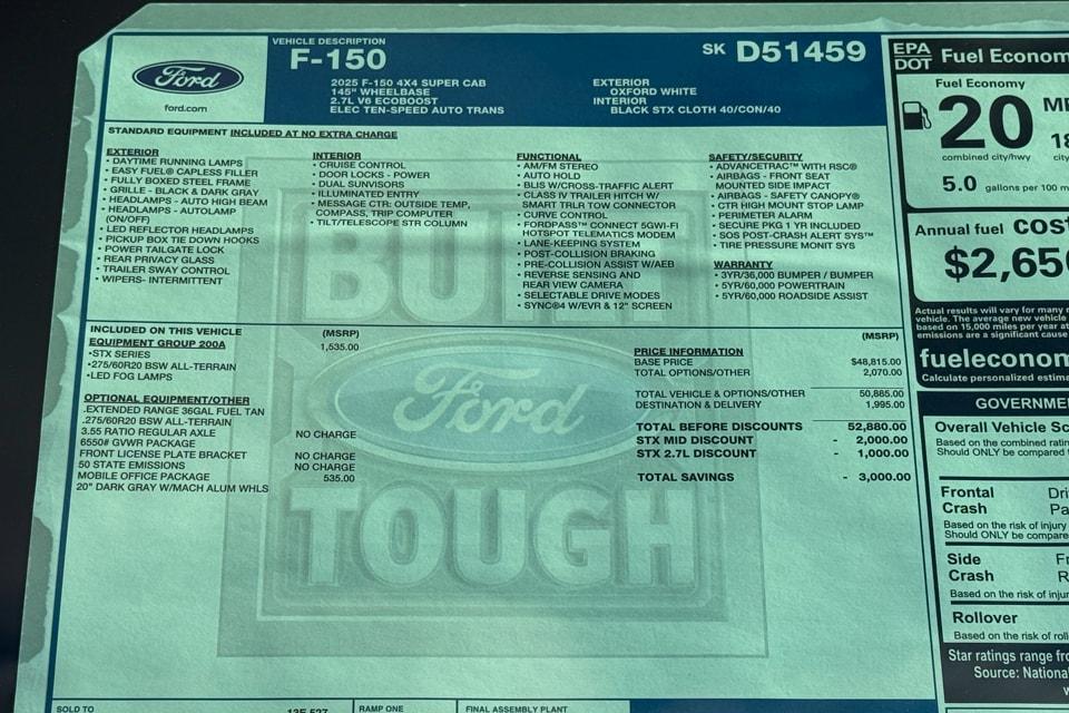 new 2025 Ford F-150 car, priced at $46,220