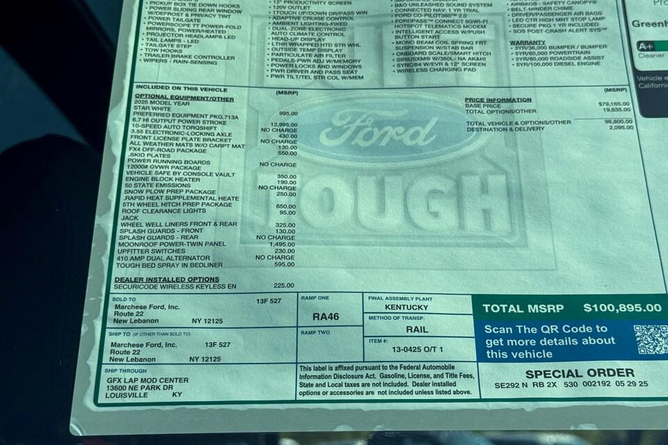 new 2025 Ford F-350 car, priced at $100,895